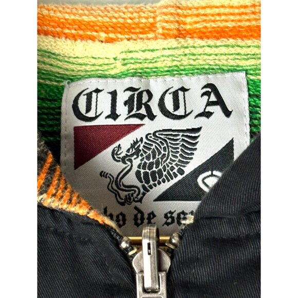 VTG Circa Hecho de Sangre Reversible Hooded  Skater Surfer Zip Jacket Men's XL - Picture 6 of 15